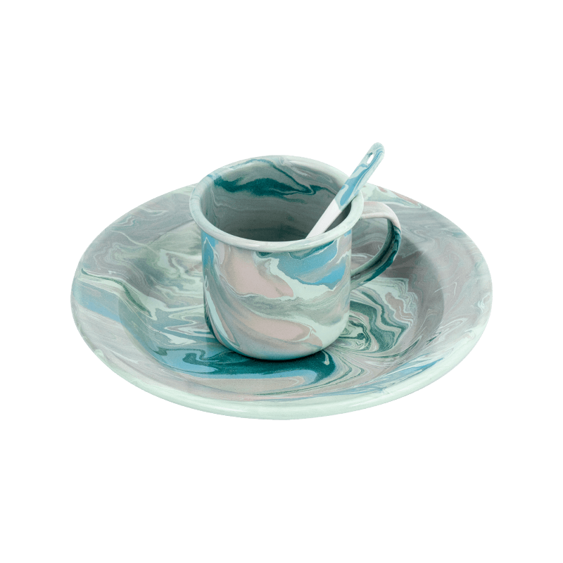 Set Teapot Enamel Floral Eropah Set Teapot Enamel Floral Eropah