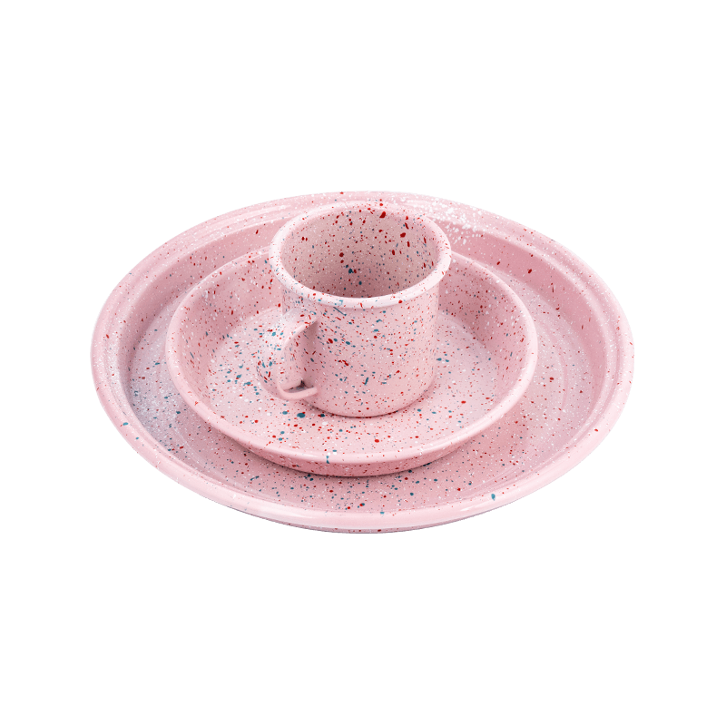 Set Teapot Enamel Floral Eropah