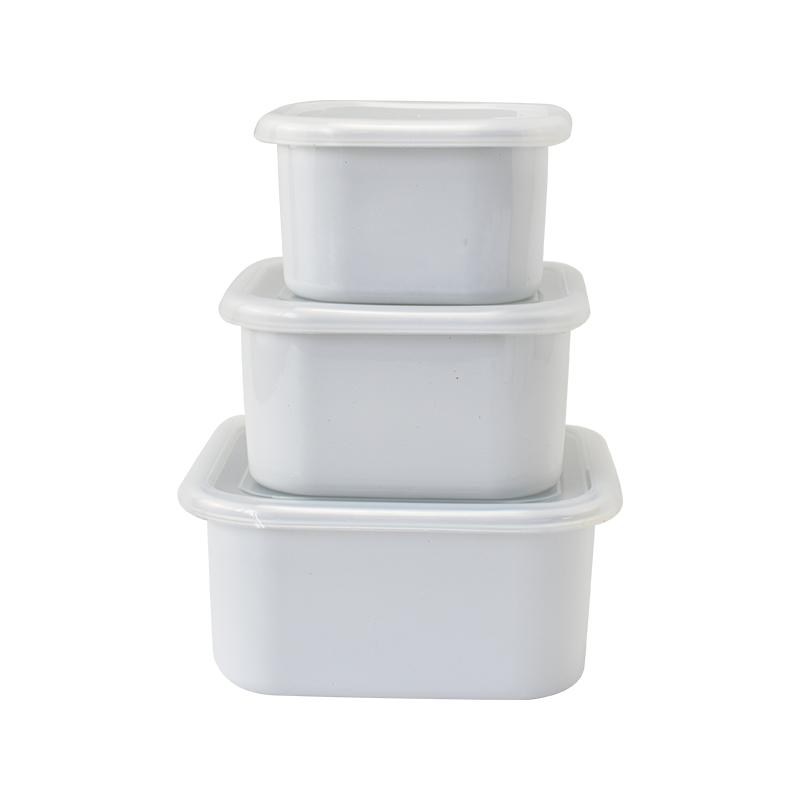 Mangkuk ais enamel persegi