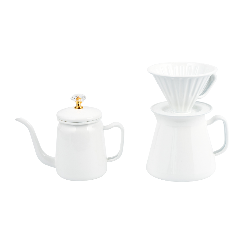 Kit peralatan kopi enamel Kit peralatan kopi enamel
